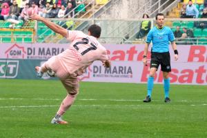 Palermo, Italy, 14 February 2026. Renzo Barbera Stadium, Palermo vs Virtus Entella, match valid for the 2025/2026 Serie B championship. In the photo: Goal Niccolo' Pierozzi (Palermo FC)