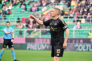 Palermo, Italy, 14 February 2026. Renzo Barbera Stadium, Palermo vs Virtus Entella, match valid for the 2025/2026 Serie B championship. In the photo: Ivan Marconi (Virtus Entella)