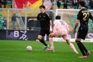 Palermo, Italy, 14 February 2026. Renzo Barbera Stadium, Palermo vs Virtus Entella, match valid for the 2025/2026 Serie B championship. In the photo: Niccolò Squizzato (Virtus Entella)