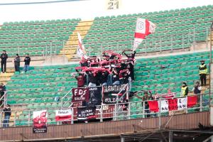 Palermo, Italy, 21 February 2026. Renzo Barbera Stadium, Palermo FC vs FC Sudtirol, match valid for the 2025/2026 Serie B championship. In the photo: FC Sudtirol fans