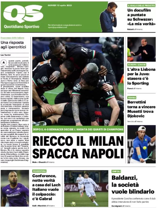 RASSEGNA STAMPA, Le Prime Pagine Dei Quotidiani